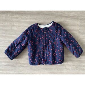 BABY GAP Kids VALENTINES Zip-up Navy Blue Jacket Coat w/ hearts - 18-24 Months